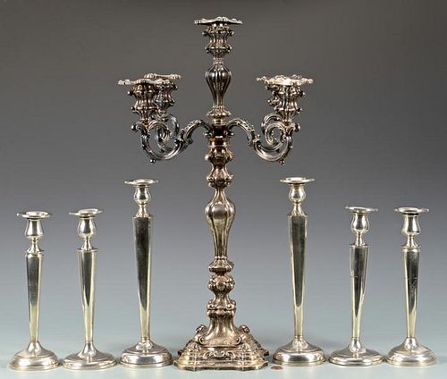 6 STERLING CANDLESTICKS SILVER 389a7b