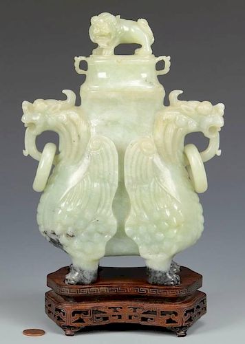 CHINESE ARCHAISTIC CARVED JADE 389a92