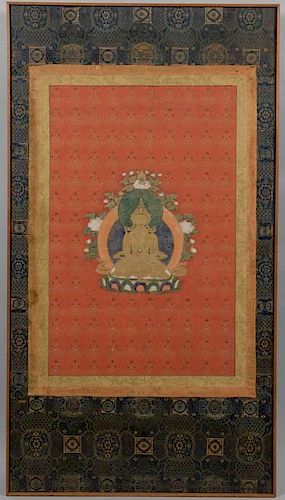 FRAMED TIBETAN THOUSAND BUDDHA 389aa9