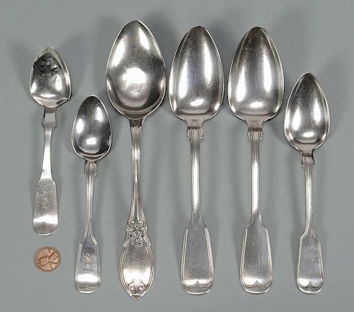 6 KLEIN MISS. COIN SILVER SPOONSSix