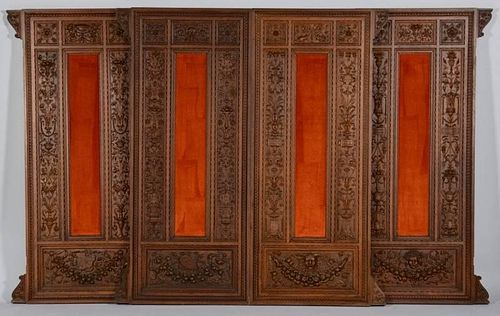 4 EUROPEAN WOODEN CARVED PANELSSet