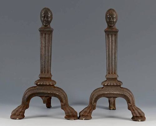 PR. FIGURAL ANDIRONS, POSS. SOUTHERNPair