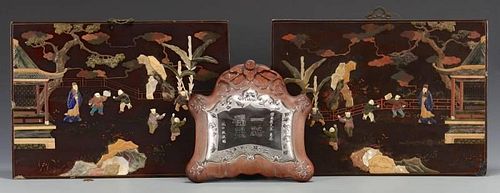 CHINESE INLAID PANELS & SILVER