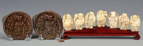 7 IVORY IMMORTALS LACQUER FRUITSet 389be4