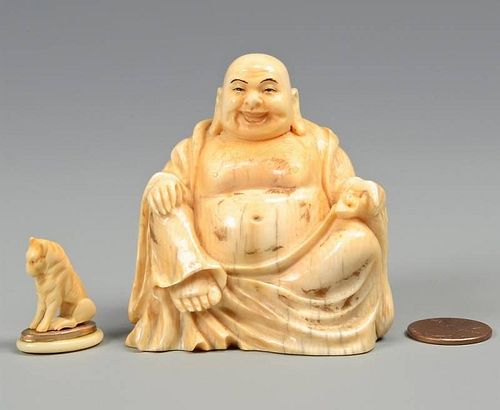 2 CARVED IVORY FIGURES1st item: Chinese