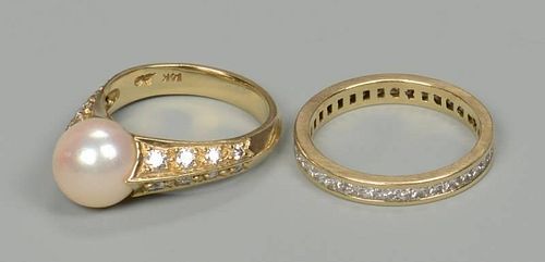 2 14K DIAMOND RINGS INCL ETERNITY