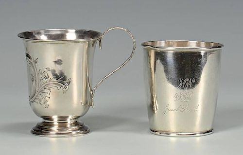 2 COIN SILVER CUPS, NY AND BOSTON1st