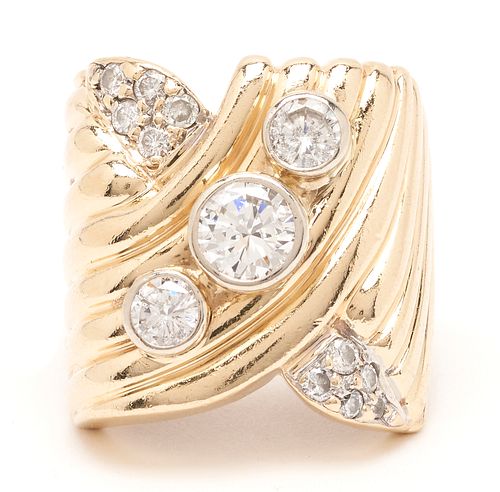 14K GOLD DIAMOND X RINGLadies 38752b