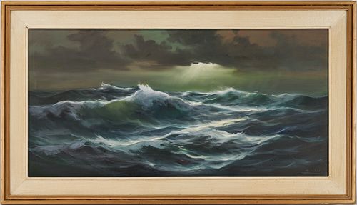 LARGE AMERICAN SCHOOL O/C SEASCAPE