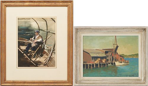 2 MARITIME PAINTINGS EXHIBITED 38754e