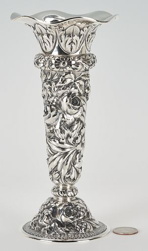 STEIFF STERLING FLORAL REPOUSSE