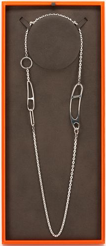 HERMES STERLING LONG CHAIN LINK 38759c