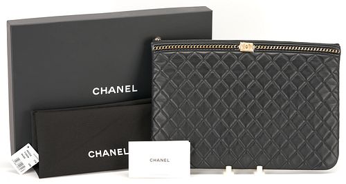 CHANEL LARGE BOY QUILTED LAMBSKIN 3875b3