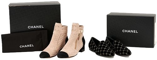 2 PAIRS OF CHANEL QUILTED SHOES  3875b5