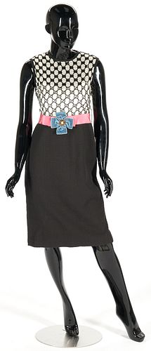 GUCCI GG MACRAME TIE WAIST DRESSGucci