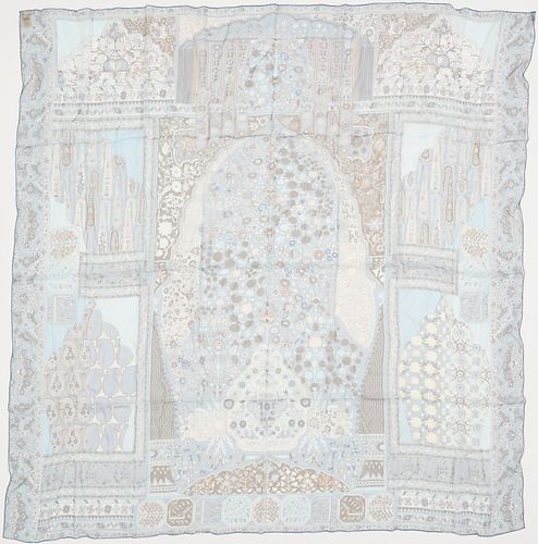 HERMES SILK MUSLIN SCARF TAPIS 3875f7