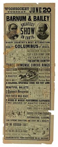 TWO BARNUM AND BAILEY BROADSIDES.Two