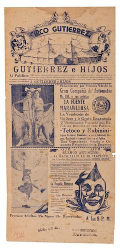 GROUP OF THREE MEXICAN CIRCUS BROADSIDES Group 3876ac