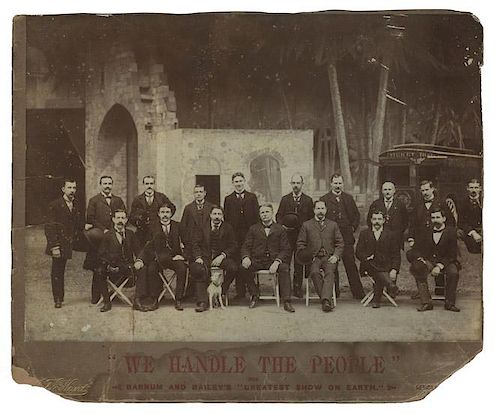 LARGE GROUP CABINET PHOTO OF BARNUM