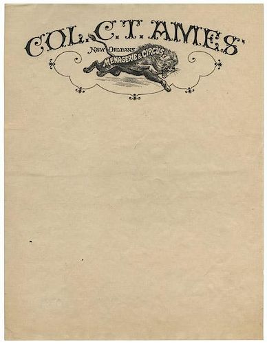 ARCHIVE OF 125 CIRCUS LETTERHEADS