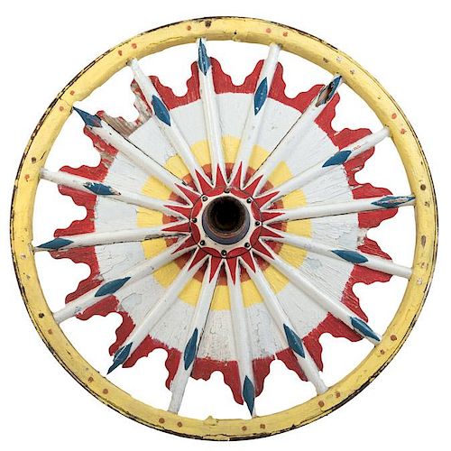 ANTIQUE CIRCUS WAGON WHEEL Antique 38771f