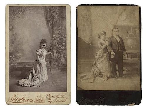 TWO CABINET CARD PHOTOS OF BARNUM 387743