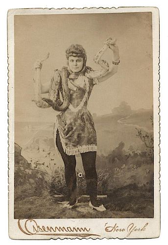 FEMALE SNAKE CHARMER CABINET CARD Female 38774b