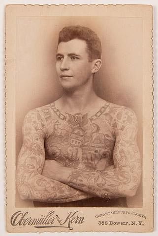 TATTOOED MAN SIDESHOW CABINET CARD.Tattooed