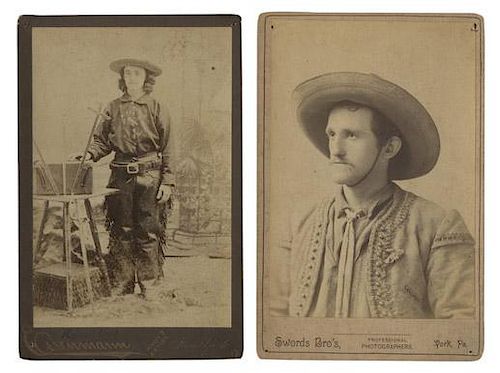 TWO CABINET CARD PHOTOS OF WILD WEST