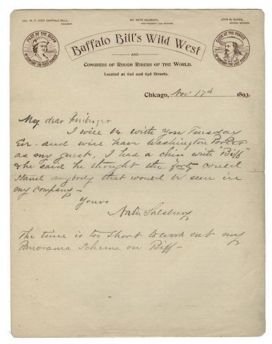 AUTOGRAPH LETTER SIGNED ON BUFFALO 3877d7