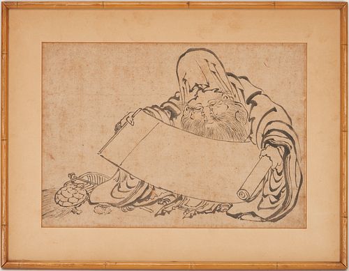 DRAWING OF JUROLIN ATTR. HOKUSAI, EX-ERNEST