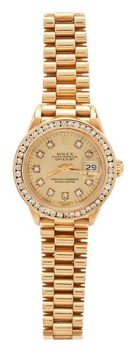 LADIES DATEJUST 18K GOLD ROLEX