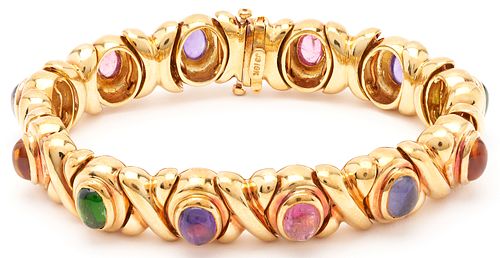 18K GOLD & GEMSTONE BRACELETLadies 18K