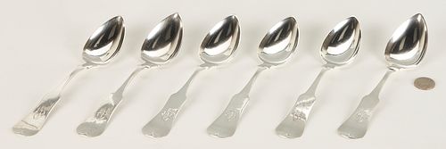 6 JACKSON TN COIN SILVER SPOONS  38784b