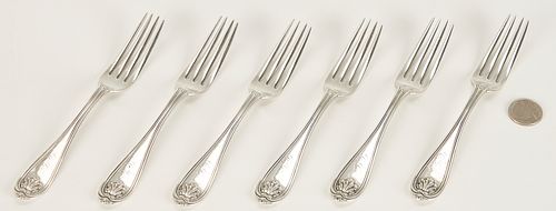 SIX MISSISSIPPI COIN SILVER FORKS  387858