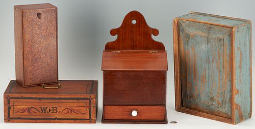 4 AMERICAN FOLK ART BOXES INCL  3878c0