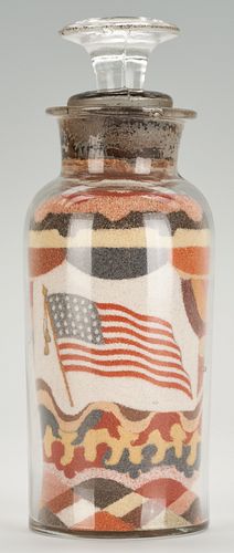 ANDREW CLEMENS LABELED SAND ART BOTTLE,