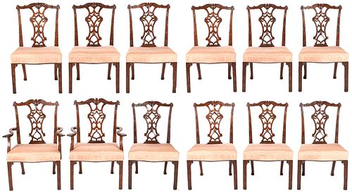 SET OF 12 ENGLISH CHIPPENDALE STYLE 3878d5