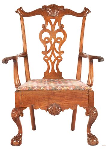 CHIPPENDALE PERIOD ARMCHAIR POSSIBLY 3878cc