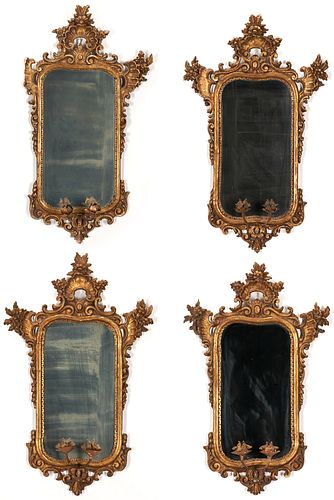 SUITE OF 4 ROCOCO STYLE GILTWOOD