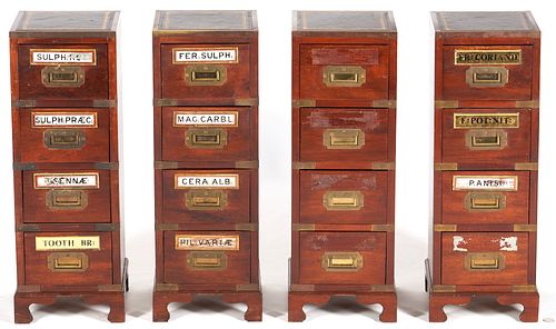 SET OF 4 CAMPAIGN APOTHECARY 3878d8