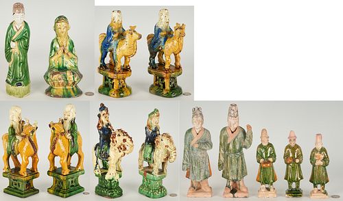 13 CHINESE SANCAI GLAZED FIGURAL ROOF