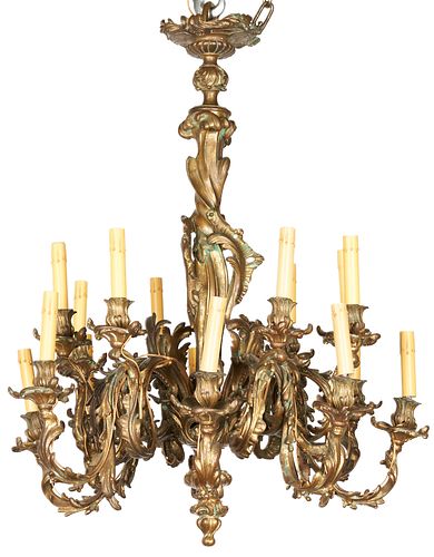 FRENCH ROCOCO-STYLE 15-LIGHT GILT
