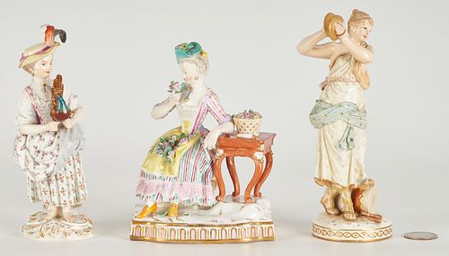 3 MEISSEN AND KPM FIGURES, INCL.