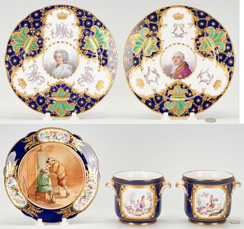 5 PCS. SEVRES OR SEVRES STYLE FRENCH