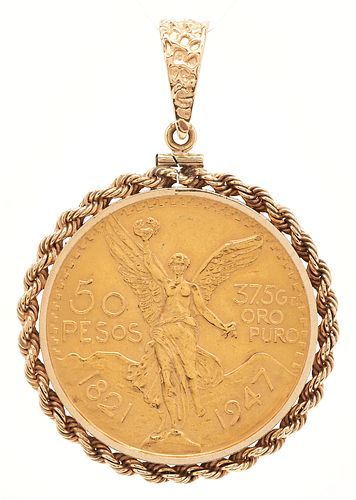 14K GOLD 50 PESO COIN PENDANT14K 387953