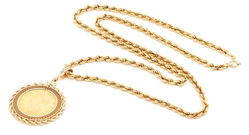  10 LIBERTY GOLD COIN NECKLACELadies 387954