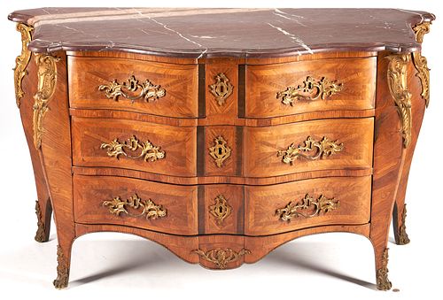 LOUIS XV STYLE MARQUETRY COMMODE