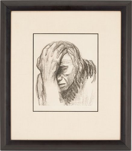 KATHE KOLLWITZ LITHOGRAPH, 1920, NACHDENKENDE