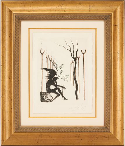 SALVADOR DALI SIGNED COLOR ETCHING,